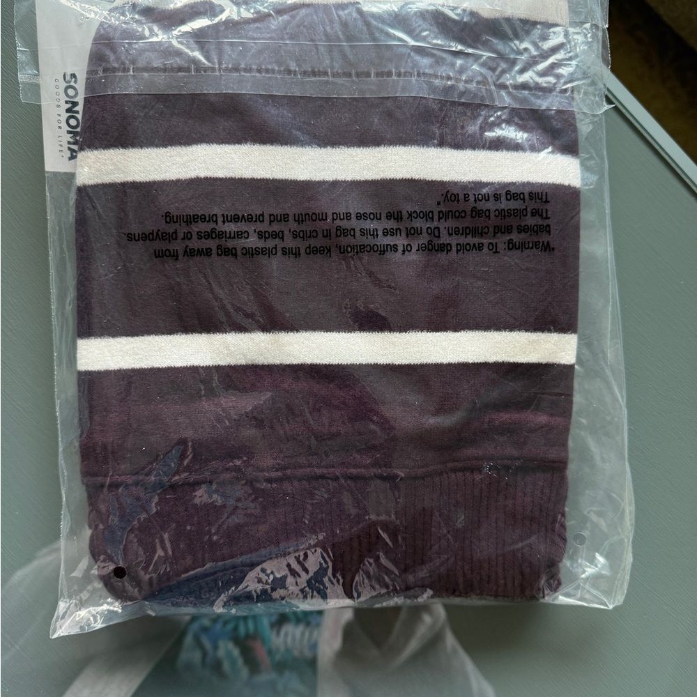 NWT Sonoma Women’s XL Maroon Striped Knit Sweater. Beautiful drape and Soft! - Picture 10 of 12